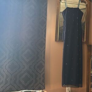 Y2K Elegant Navy Blue Evening Dress